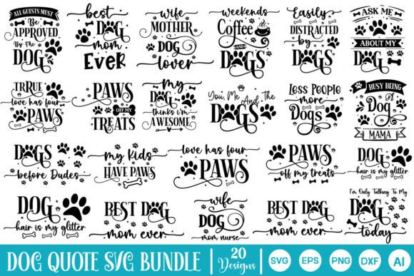 Dog Quote SVG Bundle Dog SVG Designs
