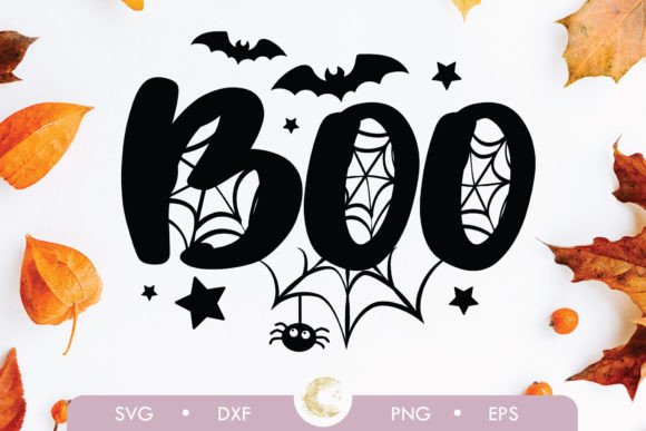 Halloween Spiderweb Boo Funny Quote Graphics for Crafts