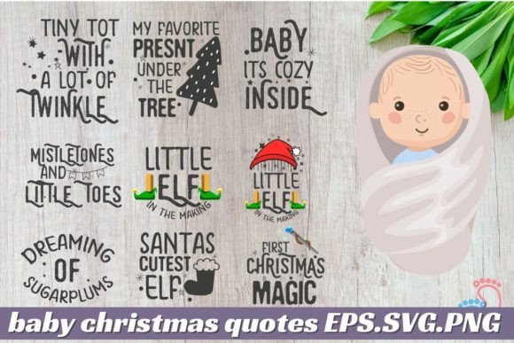 Newborn Baby and Mom Christmas Quote SVG: Graphics for Crafts & Content