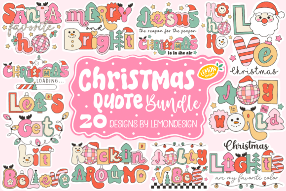 Retro Christmas Quote SVG Bundle: Graphics for Crafts & Branding